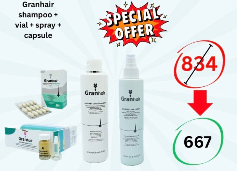 Granhair shampoo + Granhair vial + Granhair spray + Granhair capsule